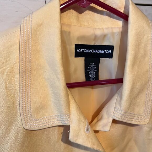 Norton McNaughton butter yellow linen blend women’s blazer/ jacket - Picture 5 of 7
